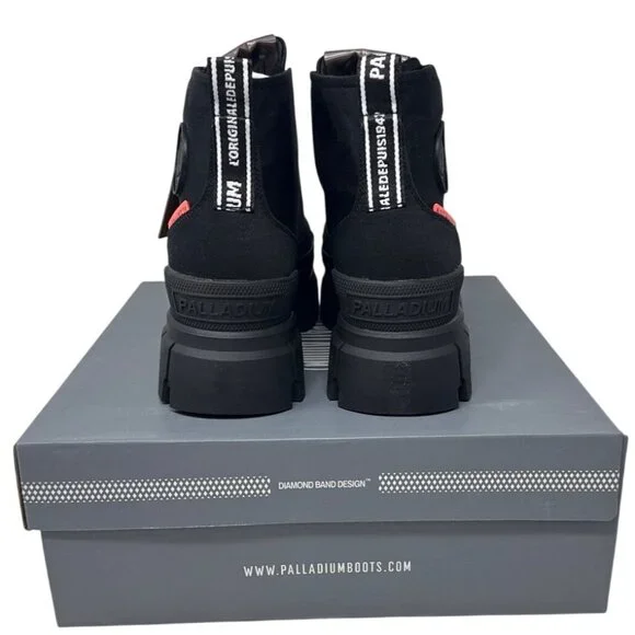 Palladium Women's Revolt Hi TX Boots Size 10 Medium 97242-010-M Black/Black Rugg - Picture 3 of 13